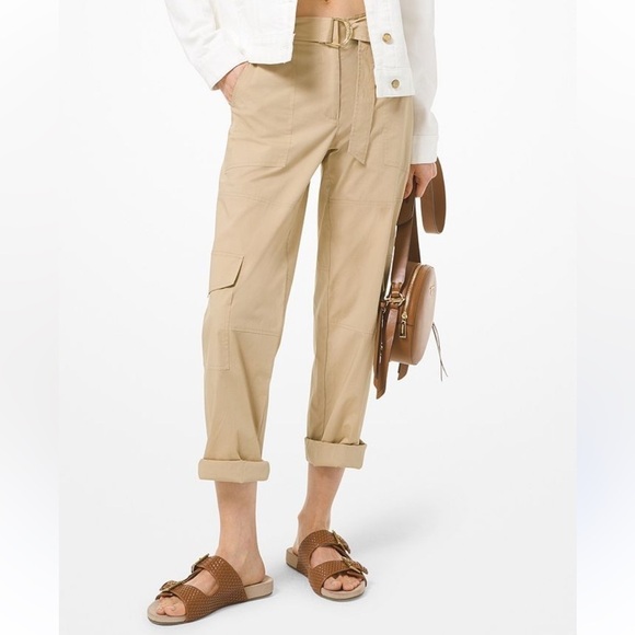 MICHAEL MICHAEL KORS KHAKI CARGO PANTS ROLL TAB CUFFS SIZE 6 NWT - Picture 1 of 9